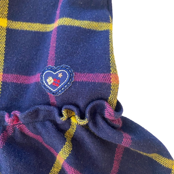 Les enphants tartan navy purple 2 year old party dress - Picture 3 of 5